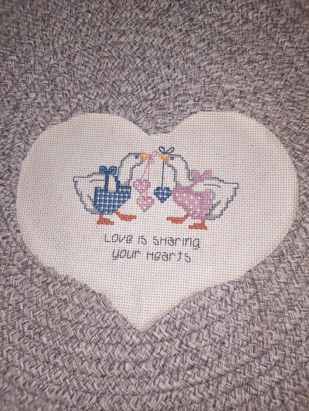 Cottagecore Style Completed Gooose Cross Stitch
